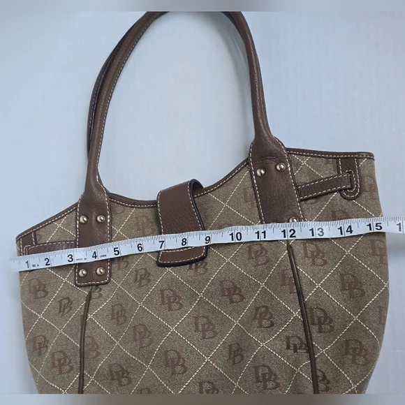 Dooney & Bourke Olive Green & Dark Brown Purse - Picture 12 of 15